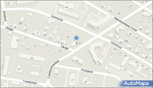 Kielce, Częstochowska, 30, mapa Kielc