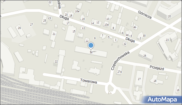 Kielce, Częstochowska, 34, mapa Kielc
