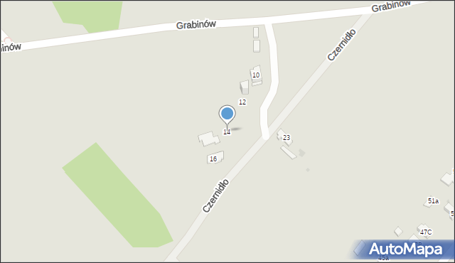 Kielce, Czernidło, 14, mapa Kielc