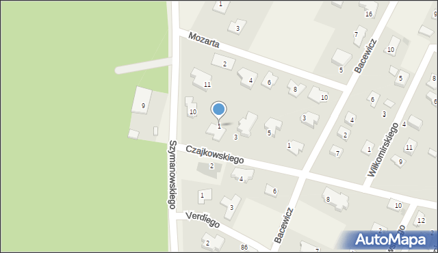 Klaudyn, Czajkowskiego Piotra, 1, mapa Klaudyn