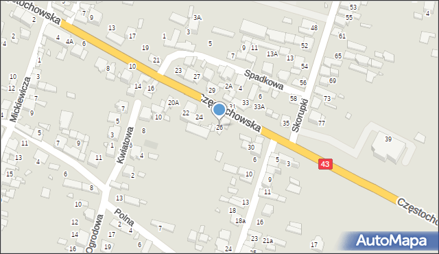 Kłobuck, Częstochowska, 26, mapa Kłobuck