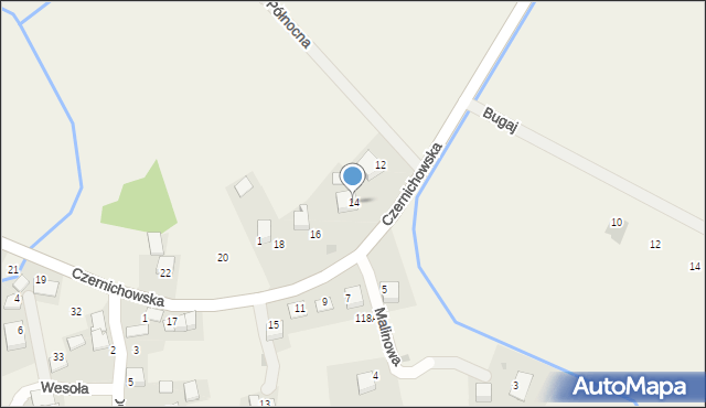 Kłokoczyn, Czernichowska, 14, mapa Kłokoczyn