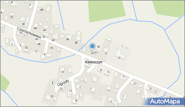 Kłokoczyn, Czernichowska, 34, mapa Kłokoczyn