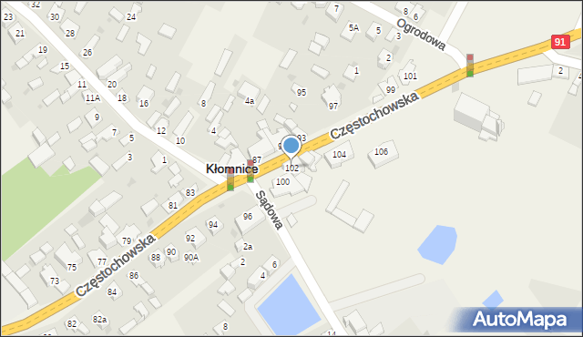 Kłomnice, Częstochowska, 102, mapa Kłomnice