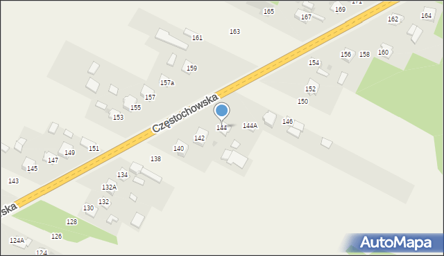 Kłomnice, Częstochowska, 144, mapa Kłomnice
