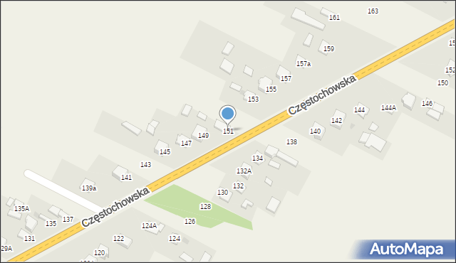 Kłomnice, Częstochowska, 151, mapa Kłomnice