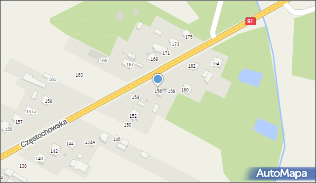 Kłomnice, Częstochowska, 156, mapa Kłomnice