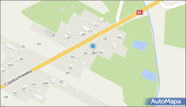 Kłomnice, Częstochowska, 158, mapa Kłomnice