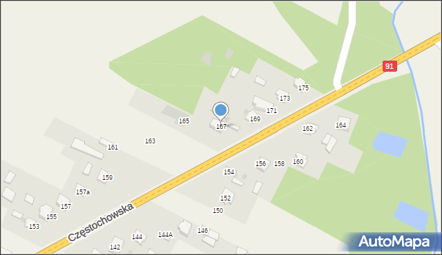 Kłomnice, Częstochowska, 167, mapa Kłomnice