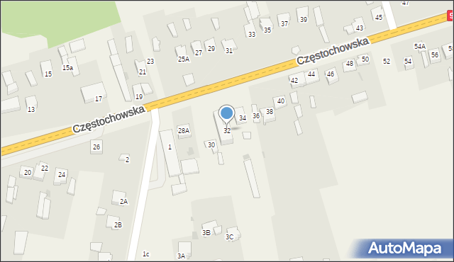 Kłomnice, Częstochowska, 32, mapa Kłomnice