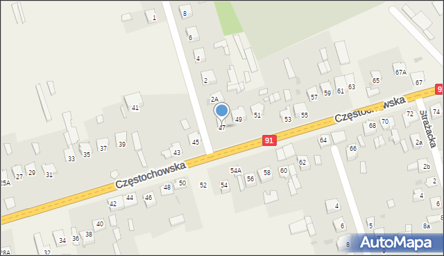 Kłomnice, Częstochowska, 47, mapa Kłomnice