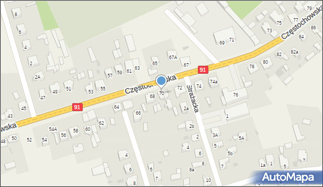 Kłomnice, Częstochowska, 70, mapa Kłomnice