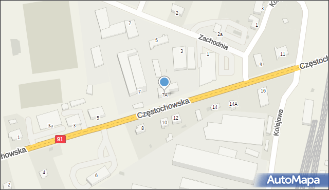 Kłomnice, Częstochowska, 7A, mapa Kłomnice