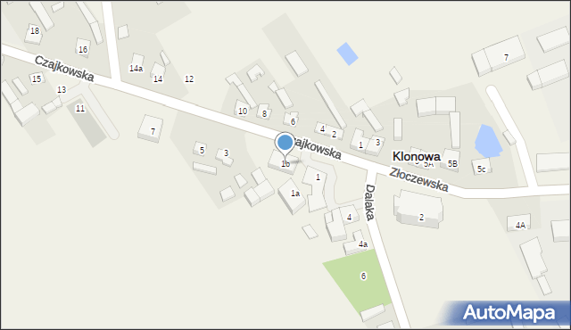 Klonowa, Czajkowska, 1b, mapa Klonowa