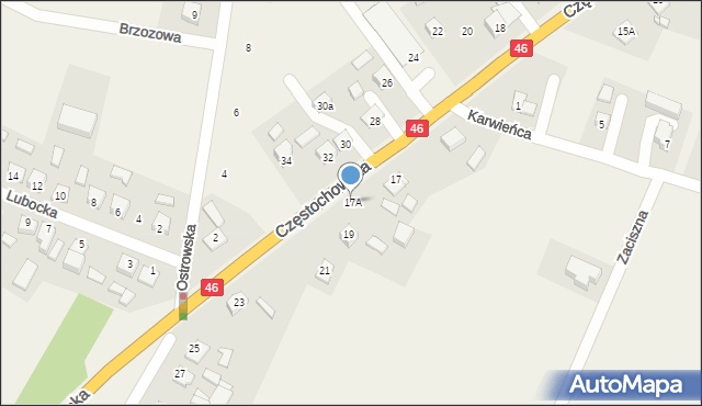 Kochanowice, Częstochowska, 17A, mapa Kochanowice
