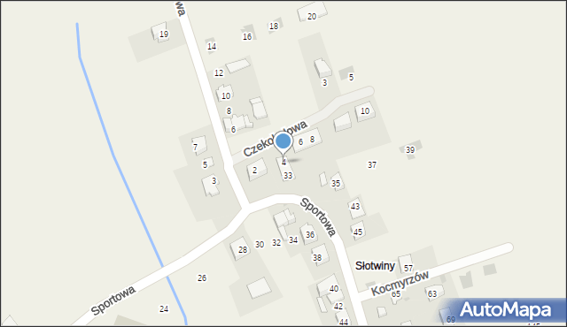 Kocmyrzów, Czekoladowa, 4, mapa Kocmyrzów