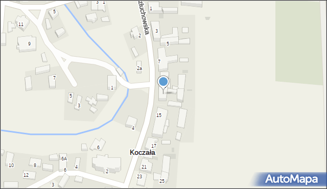 Koczała, Człuchowska, 13, mapa Koczała