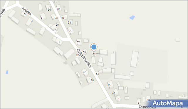 Koczała, Człuchowska, 61, mapa Koczała