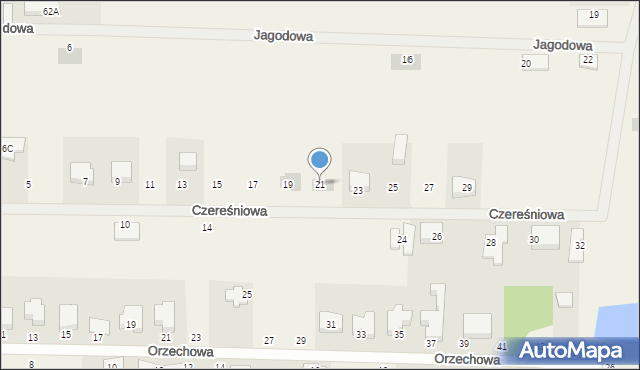 Koczargi Stare, Czereśniowa, 21, mapa Koczargi Stare