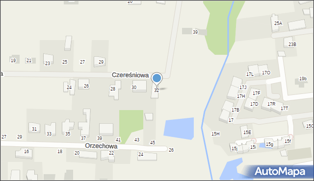 Koczargi Stare, Czereśniowa, 32, mapa Koczargi Stare