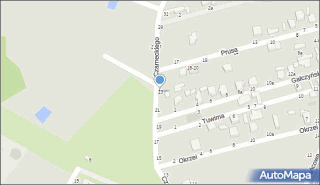 Koluszki, Czarneckiego, 23, mapa Koluszki