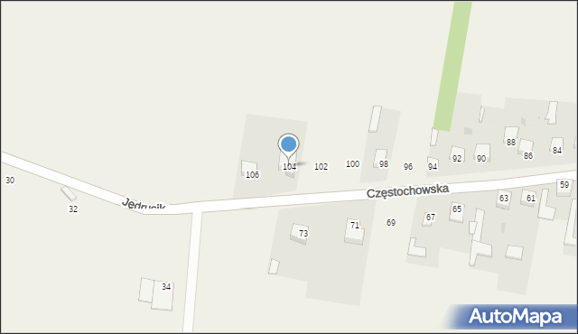 Konary, Częstochowska, 104, mapa Konary