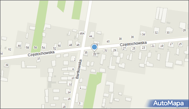 Konary, Częstochowska, 33, mapa Konary