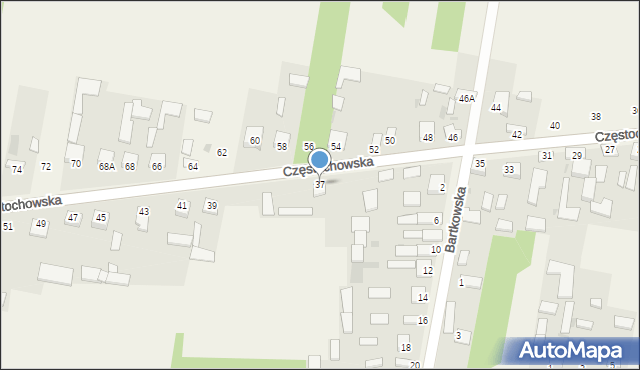 Konary, Częstochowska, 37, mapa Konary