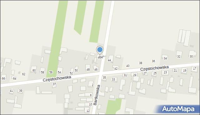 Konary, Częstochowska, 46A, mapa Konary