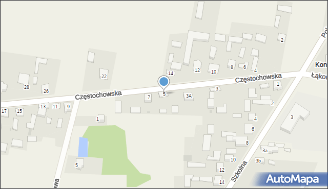 Konary, Częstochowska, 5, mapa Konary