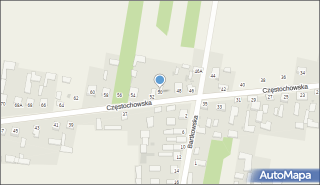 Konary, Częstochowska, 50, mapa Konary