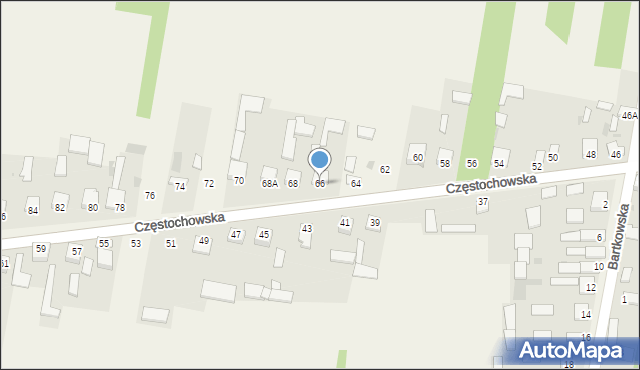 Konary, Częstochowska, 66, mapa Konary