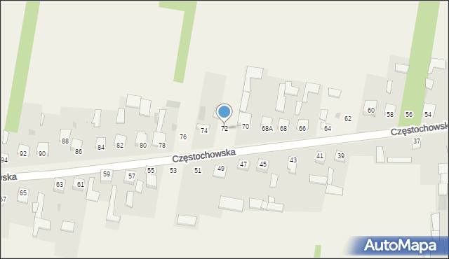 Konary, Częstochowska, 72, mapa Konary