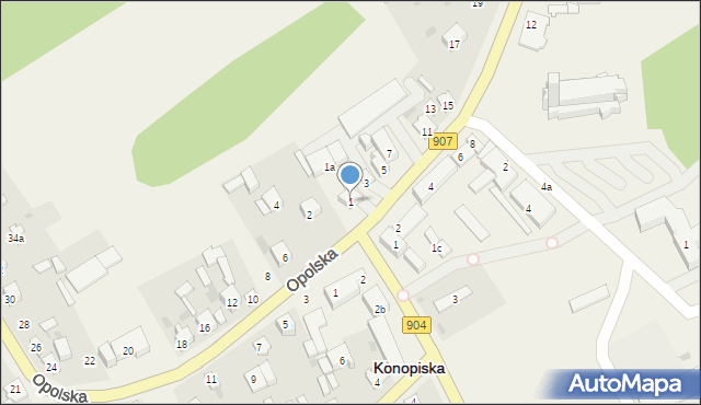Konopiska, Częstochowska, 1, mapa Konopiska