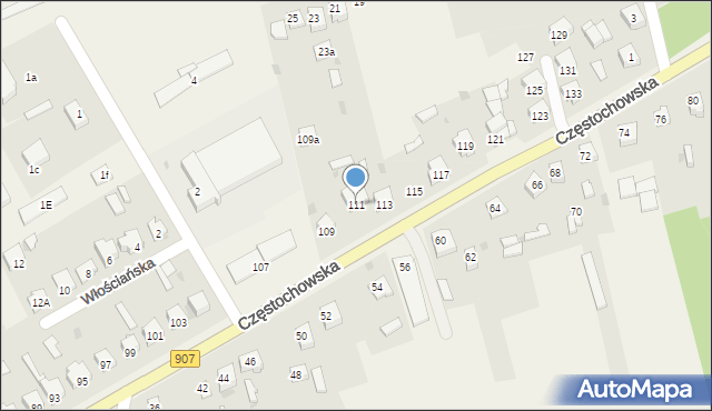 Konopiska, Częstochowska, 111, mapa Konopiska