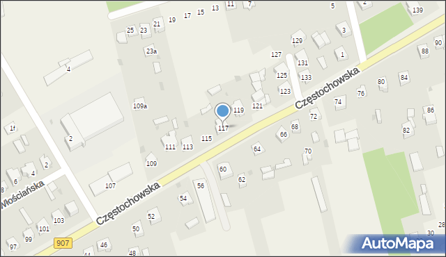 Konopiska, Częstochowska, 117, mapa Konopiska