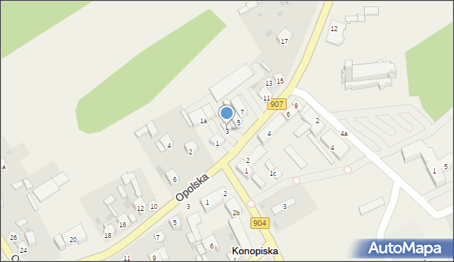 Konopiska, Częstochowska, 3, mapa Konopiska