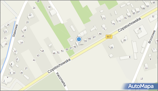 Konopiska, Częstochowska, 59a, mapa Konopiska