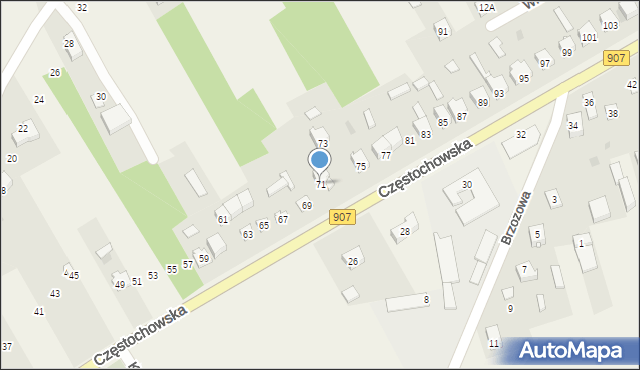 Konopiska, Częstochowska, 71, mapa Konopiska