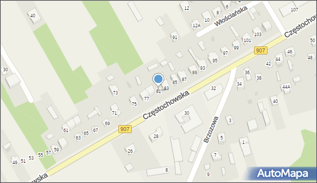 Konopiska, Częstochowska, 81, mapa Konopiska