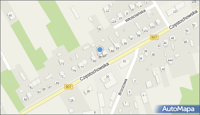 Konopiska, Częstochowska, 85, mapa Konopiska