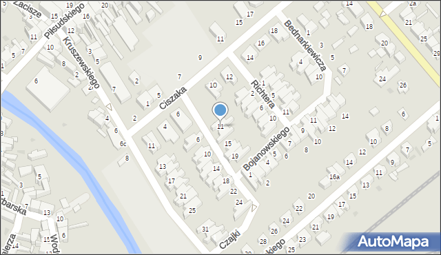 Kościan, Czajki Wawrzyńca, 11, mapa Kościan