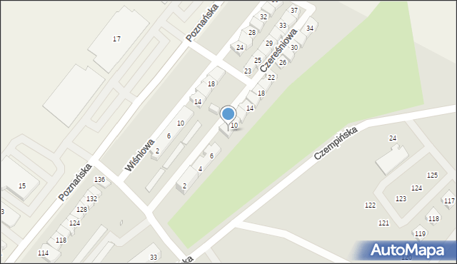 Kościan, Czereśniowa, 8, mapa Kościan