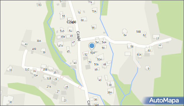 Kościelisko, Czajki, 52A, mapa Kościelisko