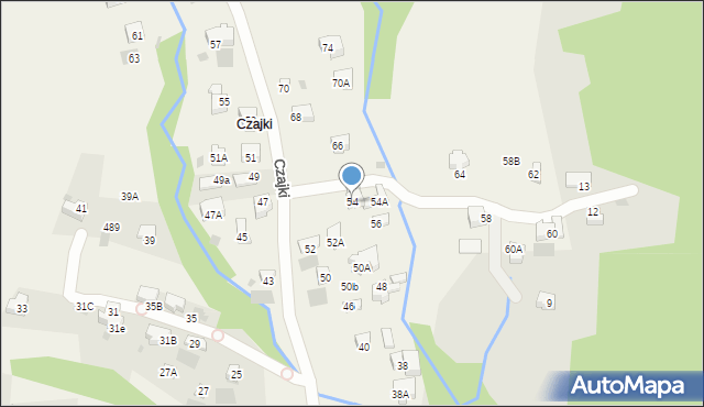 Kościelisko, Czajki, 54, mapa Kościelisko