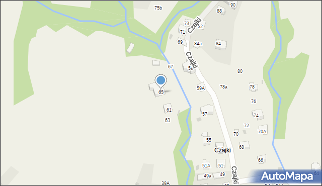 Kościelisko, Czajki, 65, mapa Kościelisko