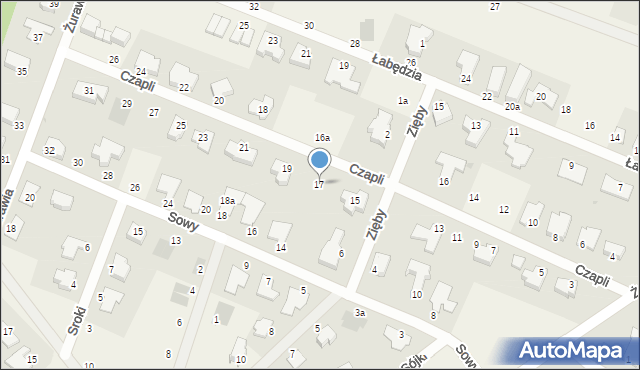 Kościno, Czapli, 17, mapa Kościno