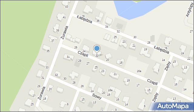 Kościno, Czapli, 22, mapa Kościno