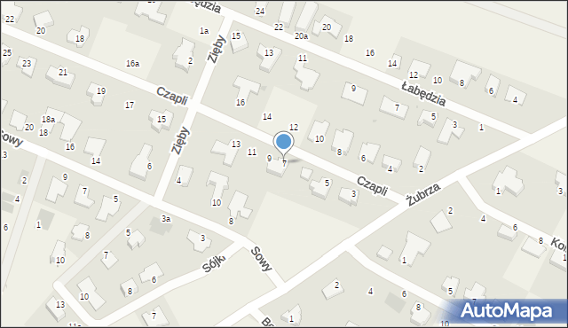 Kościno, Czapli, 7, mapa Kościno