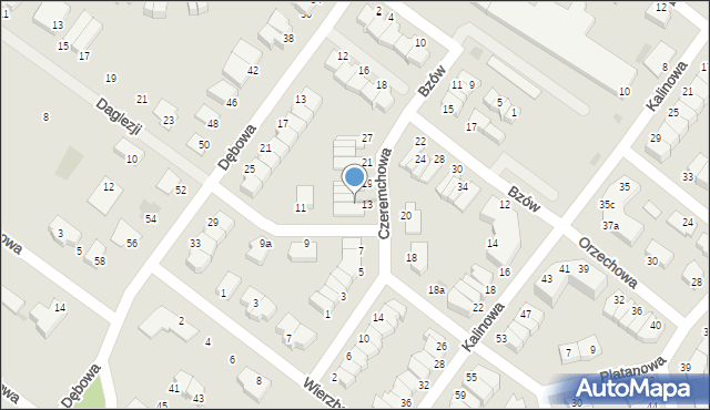 Koszalin, Czeremchowa, 15, mapa Koszalina